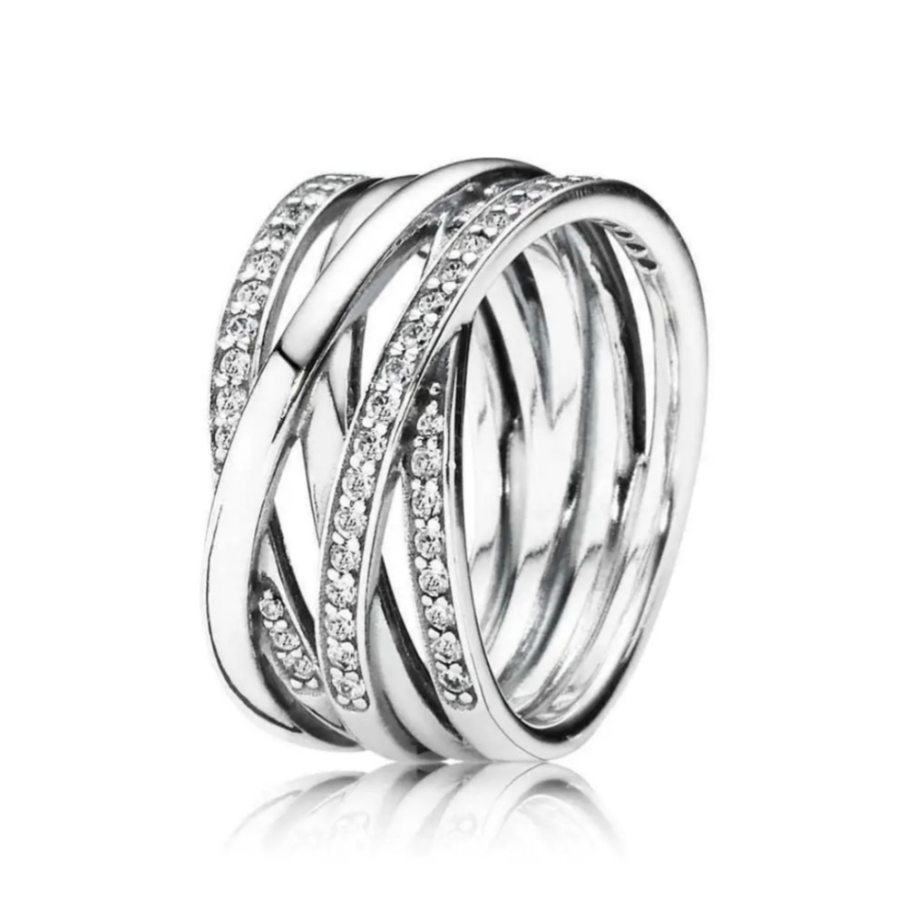 BRAND NEW Pandora ring " Sparkling published lines " size 7 - Picture 13 of 15
